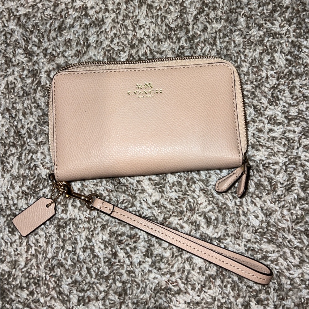 Coach Tan Leather Wristlet